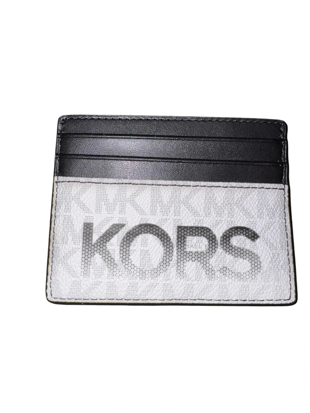 Michael Kors White and Black Logo Card Holder